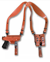 Fits H&amp;K USP Compact 9mm #1023# Horizontal Leather Shoulder Holster Double Mag - £97.15 GBP