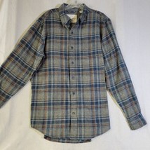 Original Weatherproof Vintage Mens Medium Long Sleeve Gray Plaid Flannel Shirt - £11.01 GBP