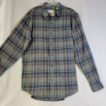 Original Weatherproof Vintage Mens Medium Long Sleeve Gray Plaid Flannel Shirt - £10.68 GBP