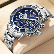 LIGE New Sport Chronograph Mens Watches Top Brand Luxury Full Steel Quartz  - $57.11