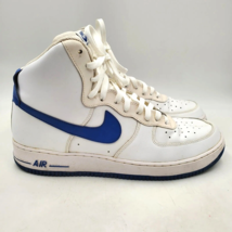 Nike Air Force One Size 13 Blue Stripe White High Tops 315121-112 - £54.38 GBP