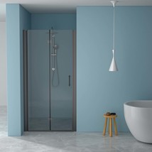 72x34&quot; Frameless Shower Door - Matte Black Glass - $339.99