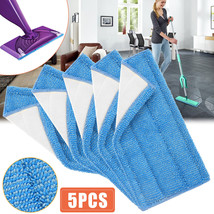 Set Of 5 Microfiber Mop Pads Replacements Washable Reusable Cleaning For Swiffer - £21.40 GBP