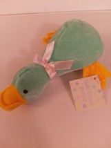 Burton + Burton Green Baby Duckie Rattle Plush Toy Apprix 6&quot; Long Mint With Tags - £9.40 GBP