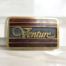 Vintage Inlayed Wood VENTURE Belt Buckle Yamaha Motorcycle K-P Biker RARE - £26.06 GBP