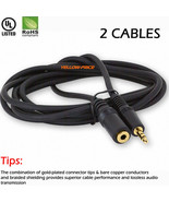 2Pcs 3Ft 3.5Mm Audio Aux Cable Male To Female Stereo Extend All Headset ... - £15.71 GBP