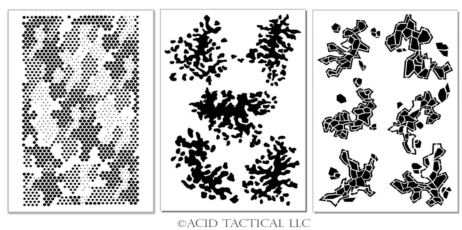 Primary image for Camo Paint Stencils for Trucks Duck boats Guns Camouflage Mylar Sheets (3Pack)