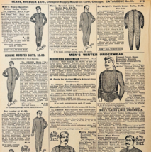 1901 Men&#39;s Underwear Union Suits Reproduction Advertisement Sears Fashio... - $19.99