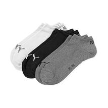Puma Sportive Sneaker Sock (3 Pair Pack) Grey/White/Black, UK 9-11  - $24.00
