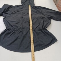 LL Bean Black Nylon Hooded Jacket Women's 1/4 Zipper Front Pocket Zipper Size 2X image 7