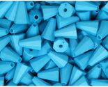 BeadTin Light Blue Opaque 13mm Faceted Cone Acrylic Beads (120pcs) - $2.49