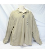 Van Heusen Jaspe Windowpane Long Sleeve Polo Shirt XXL/TTG Beige Mens  NEW - $409.59 MXN