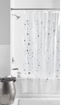Galaxy Stars Iridescent Shower Curtain PEVA 70 x 72-In Wipe Clean Chlori... - £15.92 GBP