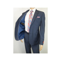 Men Suit BERLUSCONI Turkey 100% Soft Italian Wool Super 180's #Ber27 Navy Blue image 4