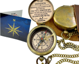 Graduation Gift. Gift for Grandson Brass Pocket Compass Gift by Grandfat... - $50.27