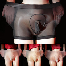 Herren Sexy Glänzend Shorts Unterwäsche Boxershorts Transparent Hosen Un... - £6.81 GBP