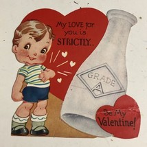 Vintage Valentine Card My Love For You Is Strictly Grade A Box4 - $3.95