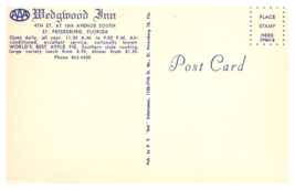 Wedgewood Inn Dining Room St Petersburg Florida Postcard Unposted - £3.84 GBP