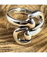 Sterling Silver Snaffle Bit Stacker Layer Ring Horse Western Size 7 - €41,69 EUR