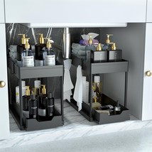 Bathroom Cabinet Organizer, 2 Tier Sliding Cabinet Basket Organizer - $119.97