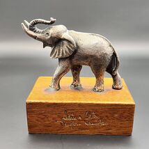 Heavy Vintage Silver Plated Figure Animal Elephant Home Decor Statue Woo... - $119.00