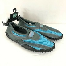 Easy USA Womens Water Shoes Slip On Mesh Gray Blue Size 10 - £15.34 GBP