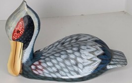 Vintage Primitive Folk Art Wood Bird Shoebill Stork Figure Statue - £15.51 GBP