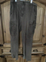 Canyon River Blues Brown Cargo Pants Men’s Size 34/30 Vintage Wash Rough Edges - £31.97 GBP