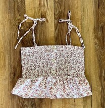 Paper Crane Women&#39;s White Floral Ruffle Bustier Crop Size  M  EUC - $17.82