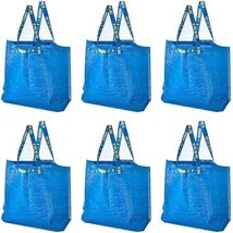 IKEA Blue Large Shopping Bag Tote Reusable Grocery Laundry Tote 6 Pack - $361.39 MXN