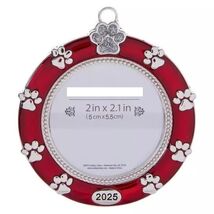 The Christmas Shoppe 2025 Pawprint Round Photo Frame Ornament - $17.81