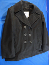 Dscp Usn Navy Issue Mens Black Wool Overcoat Peacoat Pea Coat 100% Wool 12S - £69.27 GBP