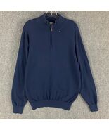 Jos A Bank 1/4 Zip Pullover Men&#39;s Extra Large Blue Sweater Pima Cotton XL - €16,23 EUR