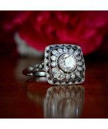 Bezel Set Engagement Ring 2.40Ct Round White Moissanite 14k White Gold i... - £185.34 GBP