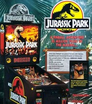 Jurassic Park Pinball Flyer Original 1993 Dinosaur Prehistoric T Rex Artwork - £21.76 GBP