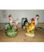 Vintage Rooster Figurines - Japan - $21.64