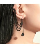 Gothic E-Coating Chain Pin & Skull Earrings - $11.53