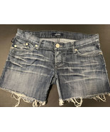 Rock &amp; Republic Jean Shorts Womens Sz 29 Medium Wash Mid Rise Frayed Hem - $23.76 CAD