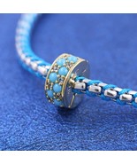 14k Gold-plated Aqua Blue Clip Charm 763902C01 - $311.48 MXN