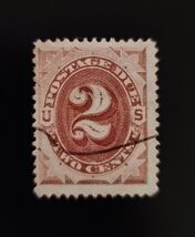 1884 2c Postage Due, Red Brown Scott J16 Used F/VF - $54.66 MXN
