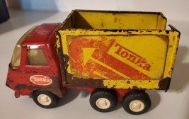 Vintage Mini Tonka Van Truck 997 Panel Dump Truck Metal Die Cast Yellow Red - £11.39 GBP