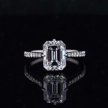  14K White Gold GP 3.00 Ct Lab Created  Moissanite Vintage Engagement Ring Fn - £97.45 GBP