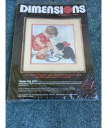 CREAM FOR KITTY DIMENSIONS NO COUNT CROSS STITCH NEW 1987  #3624 - $22.90 CAD