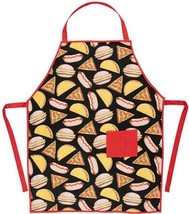 Printed Kitchen Fabric Apron with Pocket (26&quot;x33&quot;) COMFORT,FAST FOOD ON ... - £15.45 GBP