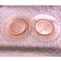 Vintage Pair Pink Depression Glass Plates, Dogwood Pattern, (6&quot;, 6 1/2&quot;) 1930s - £9.58 GBP