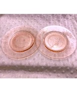 Vintage Pair Pink Depression Glass Plates, Dogwood Pattern, (6&quot;, 6 1/2&quot;)... - £9.52 GBP