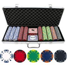500Pc Z Striped Poker Chips Set - £148.71 GBP