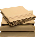 Mellanni 1800 Brushed Microfiber Queen Bed Sheet Set, 4 Piece - Gold - $648.46 MXN