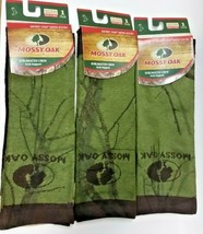 ( 3 Pairs ) Mossy Oak Men&#39;s Sublimated Crew Socks Camo Arch Support NEW ... - $21.77