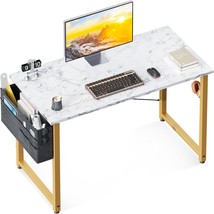 The 40-Inch Odk Computer Desk, White Marble + Gold Leg, Office Desk With - £56.88 GBP